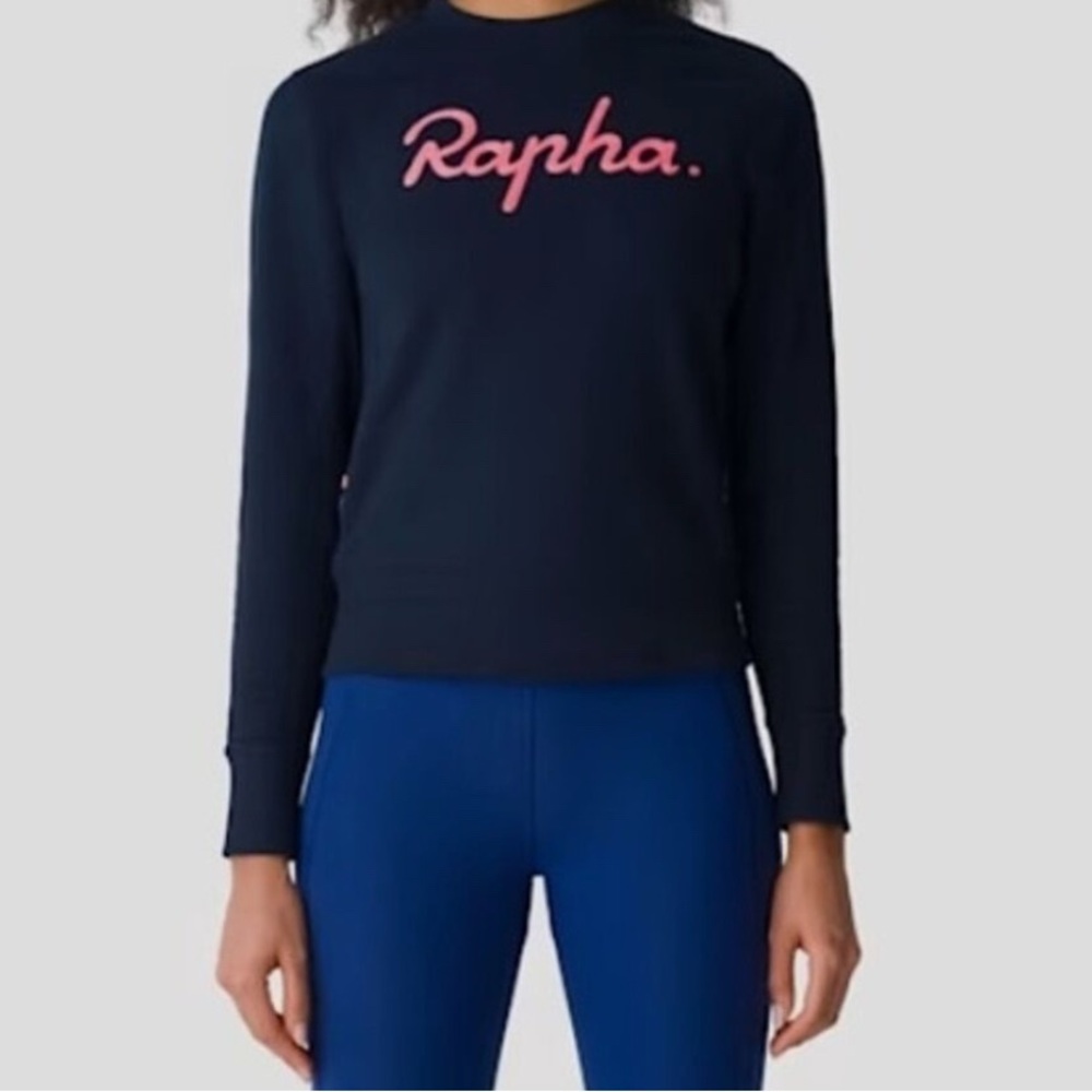 Rapha Navy Blue Sweatshirt with Pink Logo